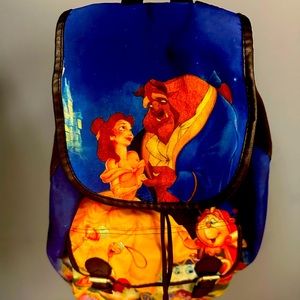 RARE VINTAGE Beauty and the Beast drawstring loungefly DISNEY